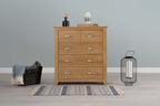 Boston Solid Natural Oak 4 Drawer Chest of Drawers - The Oak Bed Store
