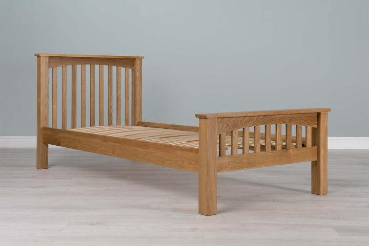 Boston Solid Natural Oak Bed Frame - 3ft Single - The Oak Bed Store