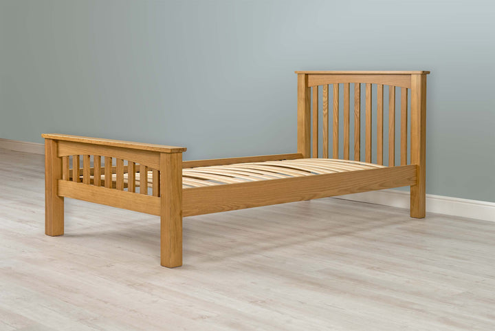 Boston Solid Natural Oak Bed Frame - 3ft Single - The Oak Bed Store