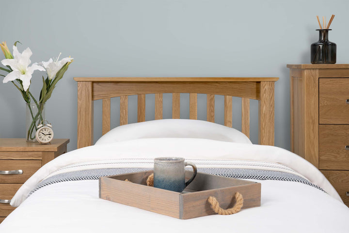 Boston Solid Natural Oak Bed Frame - 3ft Single - The Oak Bed Store