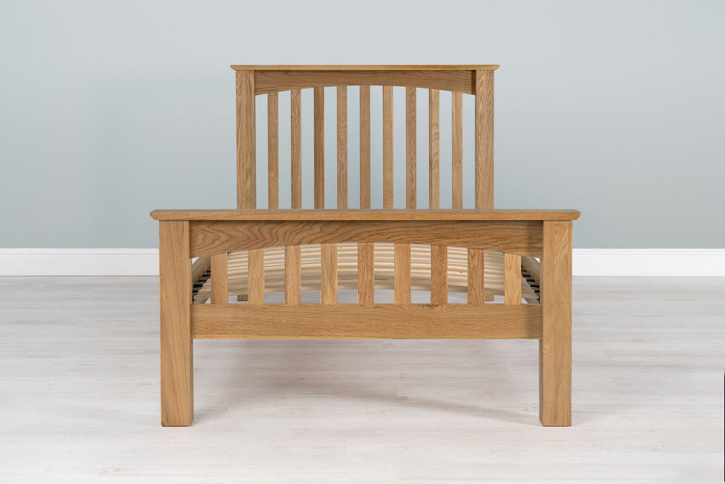 Boston Solid Natural Oak Bed Frame - 3ft Single - The Oak Bed Store