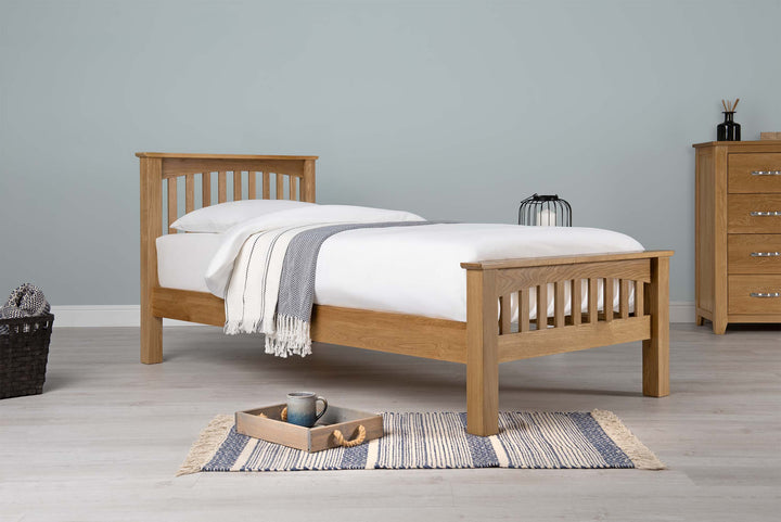 Boston Solid Natural Oak Bed Frame - 3ft Single - The Oak Bed Store