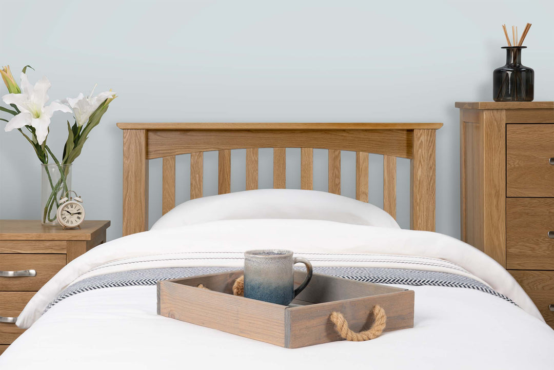 Boston Solid Natural Oak Bed Frame - 3ft Single - The Oak Bed Store