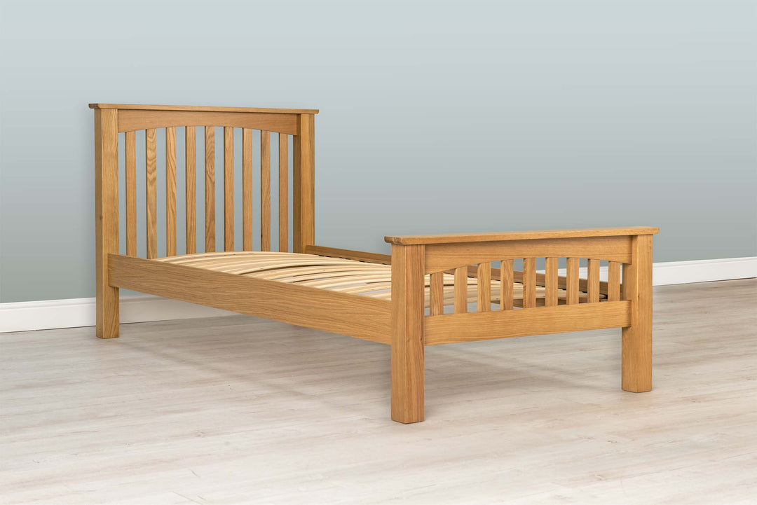 Boston Solid Natural Oak Bed Frame - 3ft Single - The Oak Bed Store