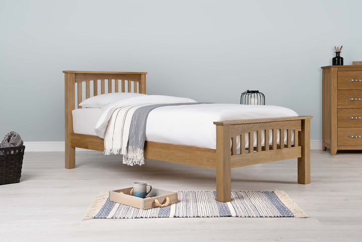 Boston Solid Natural Oak Bed Frame - 3ft Single - The Oak Bed Store