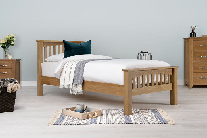 Boston Solid Natural Oak Bed Frame - 3ft Single - The Oak Bed Store