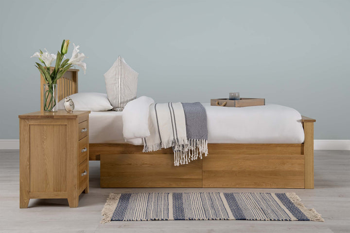 Boston Solid Natural Oak Bed Frame - 3ft Single - The Oak Bed Store
