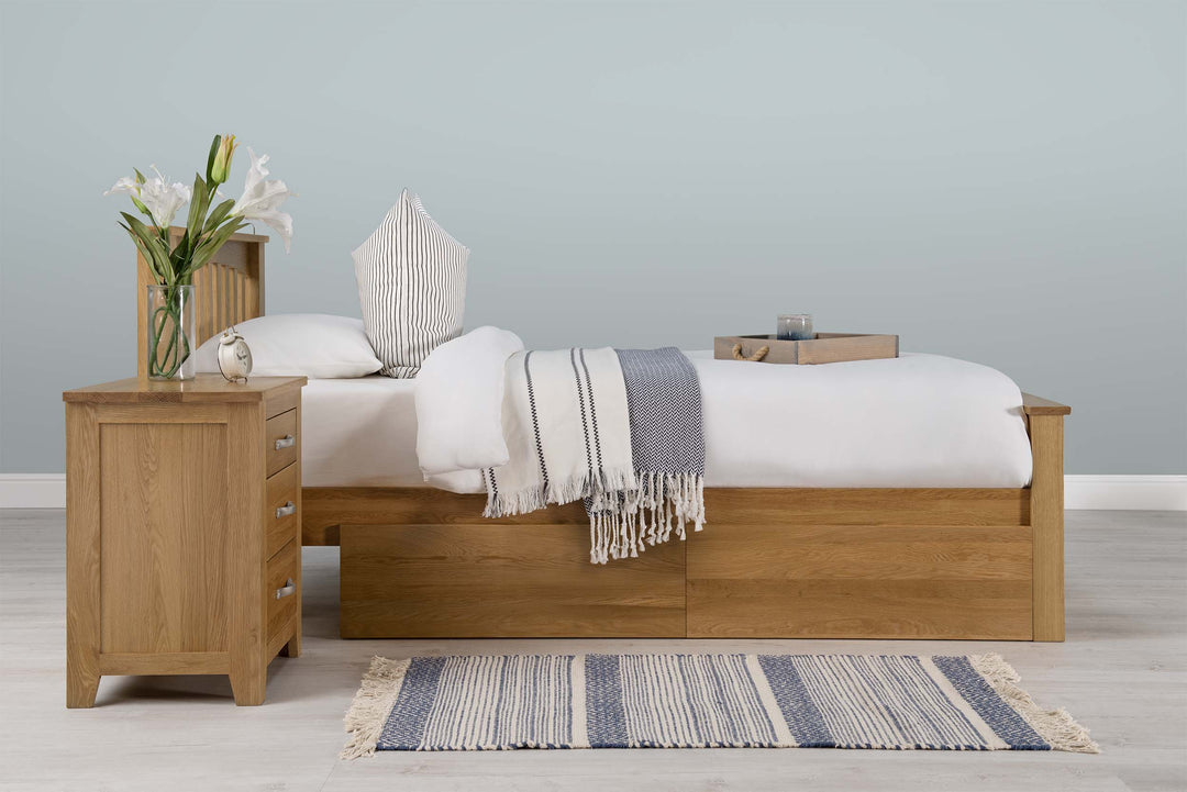 Boston Solid Natural Oak Bed Frame - 3ft Single - The Oak Bed Store