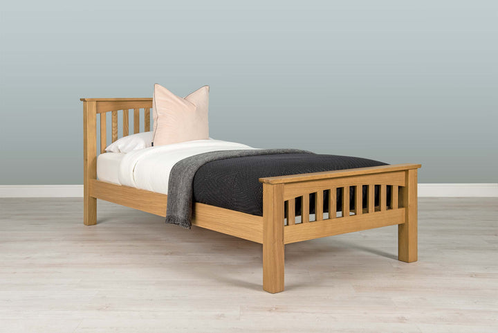 Boston Solid Natural Oak Bed Frame - 3ft Single - The Oak Bed Store