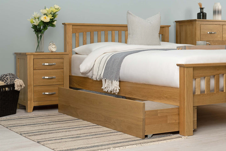 Boston Solid Natural Oak Bed Frame - 4ft Small Double - The Oak Bed Store