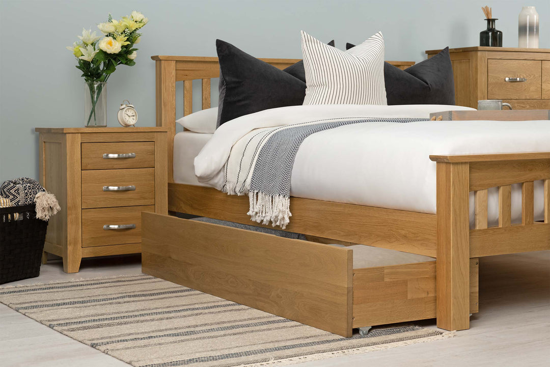 Boston Solid Natural Oak Bed Frame - 4ft Small Double - The Oak Bed Store