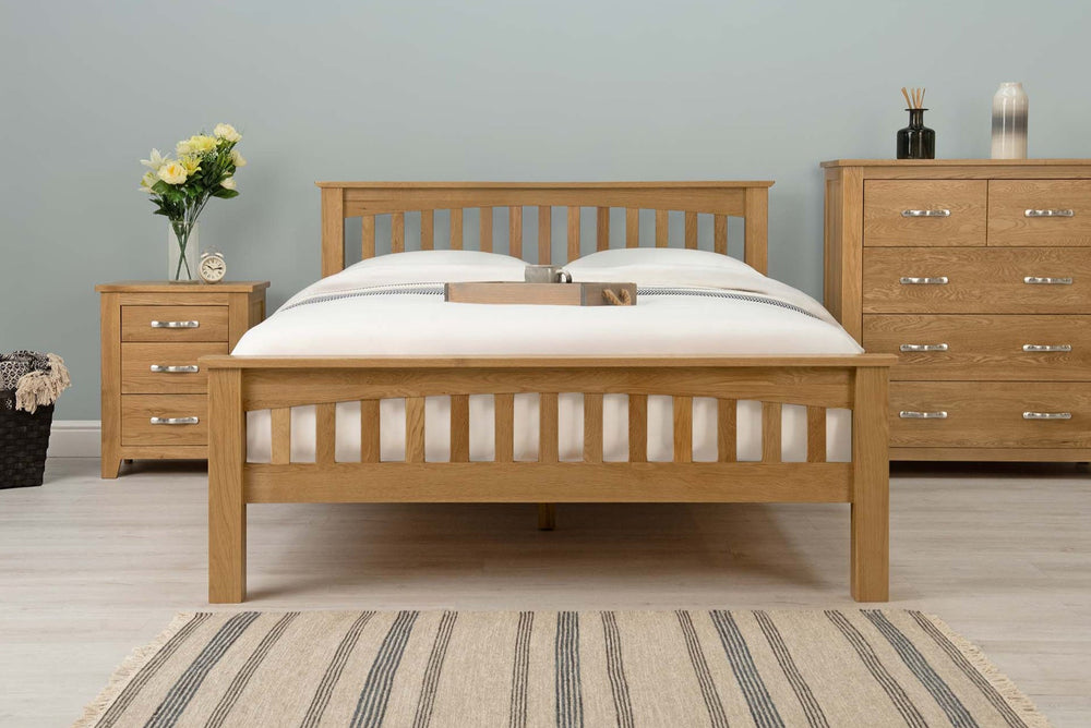 Boston Solid Natural Oak Bed Frame - 4ft Small Double - The Oak Bed Store