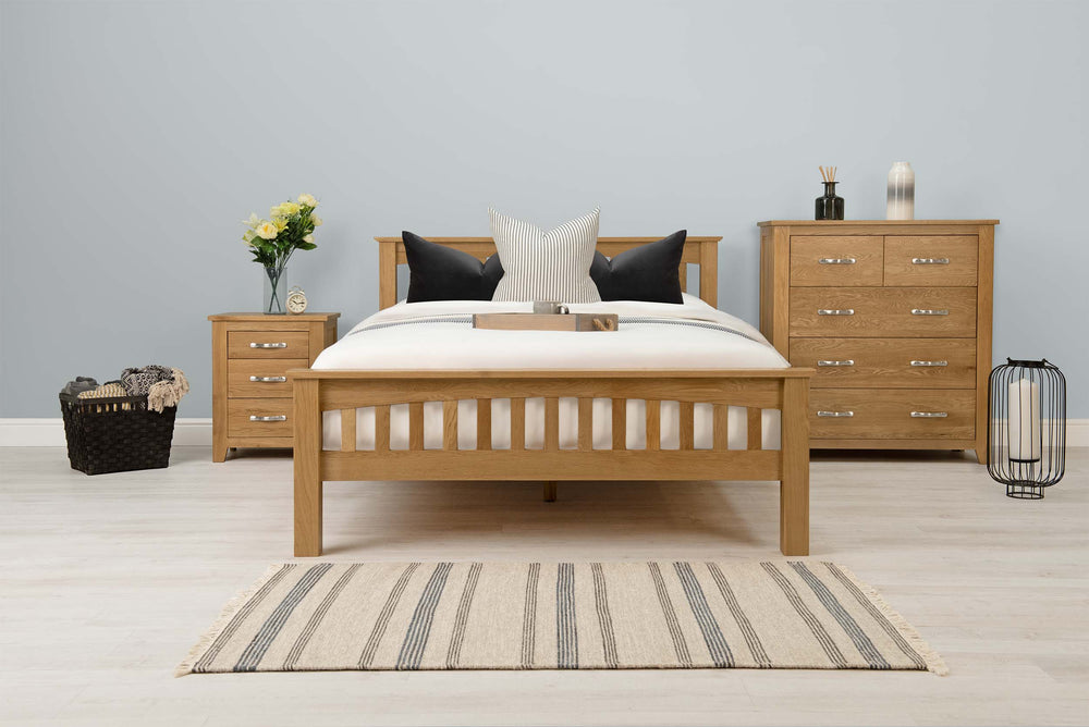 Boston Solid Natural Oak Bed Frame - 4ft Small Double - The Oak Bed Store