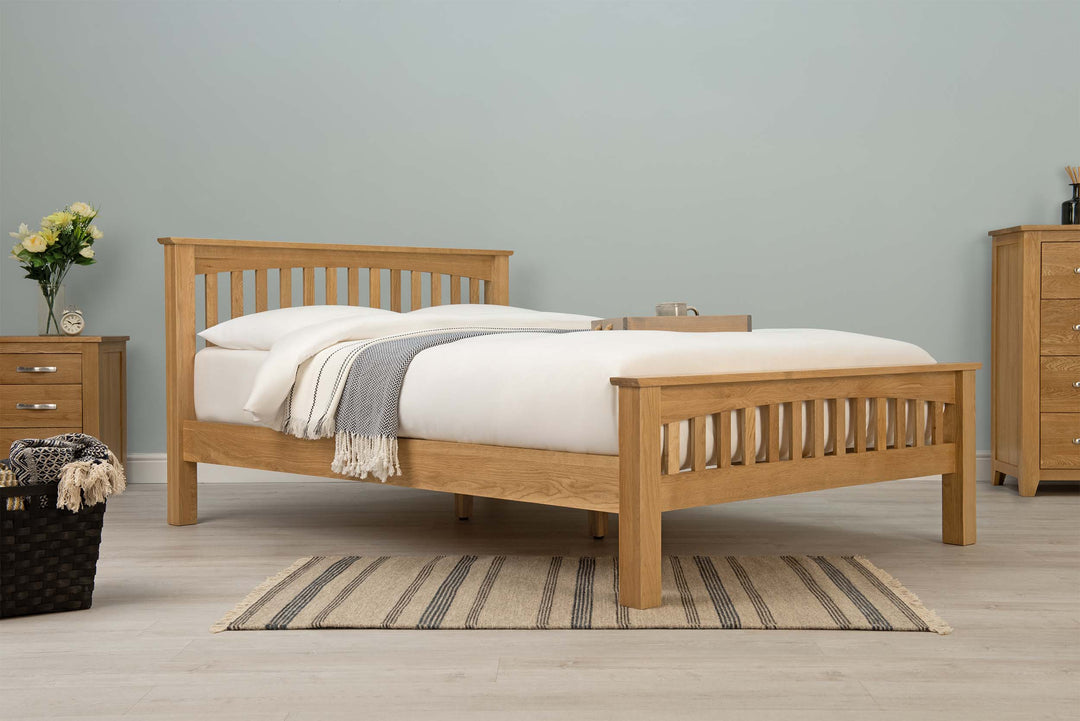 Boston Solid Natural Oak Bed Frame - 4ft Small Double - The Oak Bed Store