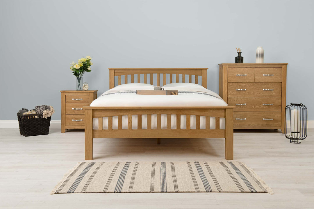 Boston Solid Natural Oak Bed Frame - 4ft Small Double - The Oak Bed Store