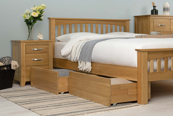 Boston Solid Natural Oak Bed Frame - 4ft Small Double - The Oak Bed Store