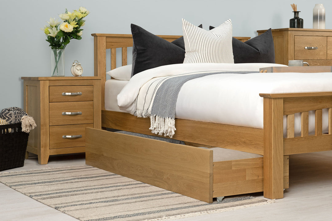 Boston Solid Natural Oak Bed Frame - 4ft Small Double - The Oak Bed Store