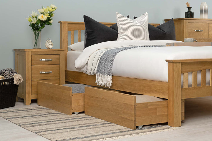 Boston Solid Natural Oak Bed Frame - 4ft Small Double - The Oak Bed Store
