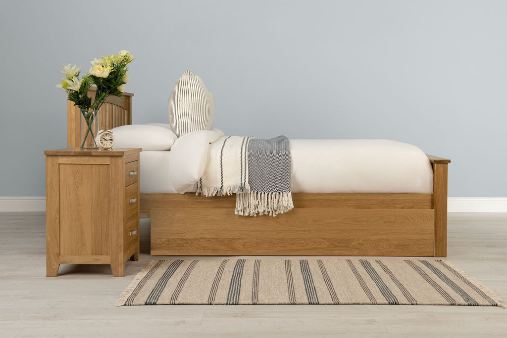 Boston Solid Natural Oak Bed Frame - 4ft6 Double - The Oak Bed Store