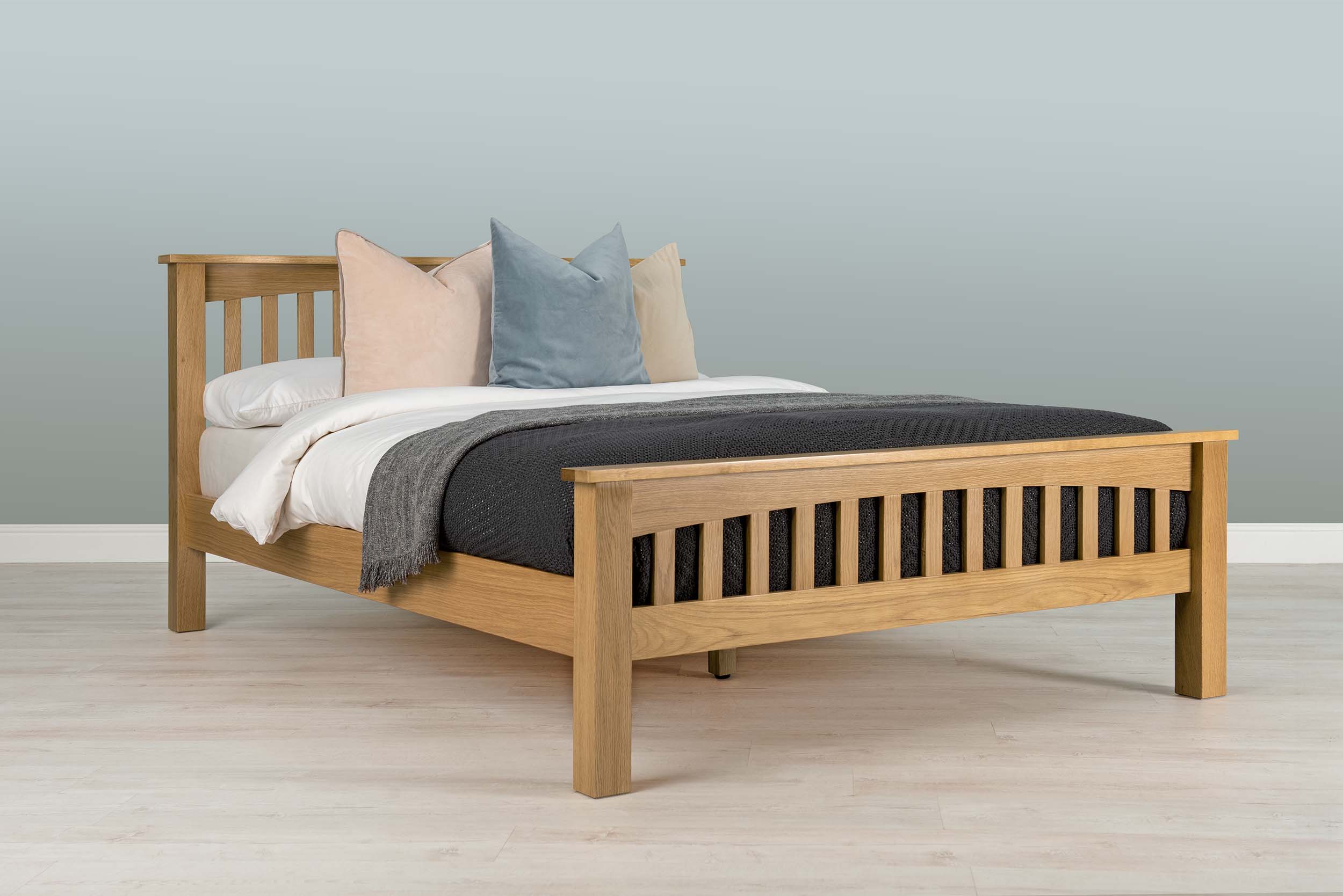 Boston Solid Natural Oak Bed Frame 4ft6 Double 4ft6 Double Natural Oak