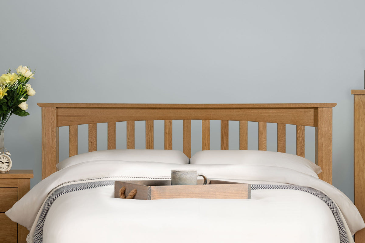 Boston Solid Natural Oak Bed Frame - 4ft6 Double - The Oak Bed Store