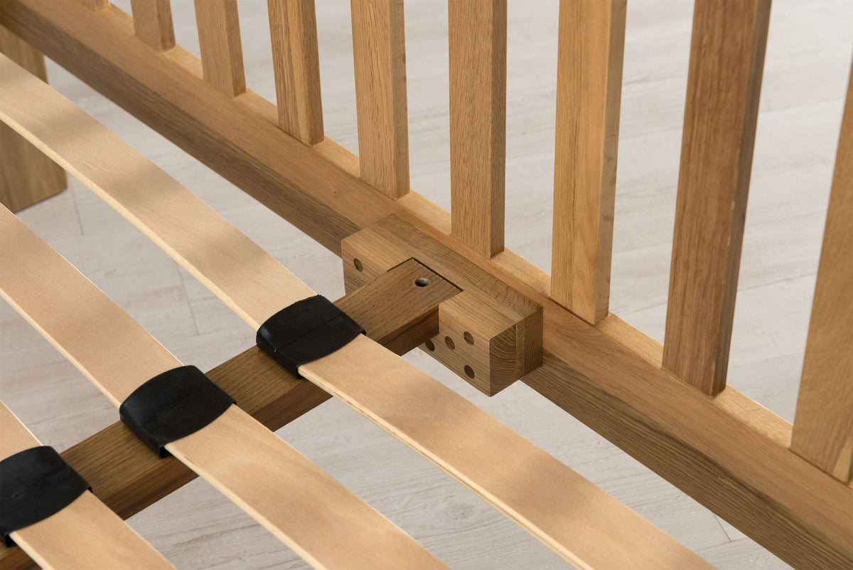Boston Solid Natural Oak Bed Frame - 4ft6 Double - The Oak Bed Store