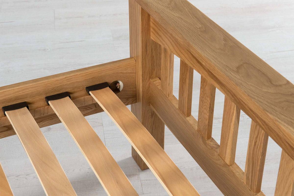 Boston Solid Natural Oak Bed Frame - 4ft6 Double - The Oak Bed Store