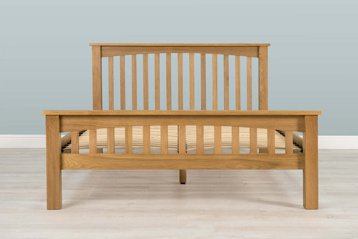 Boston Solid Natural Oak Bed Frame - 4ft6 Double - The Oak Bed Store