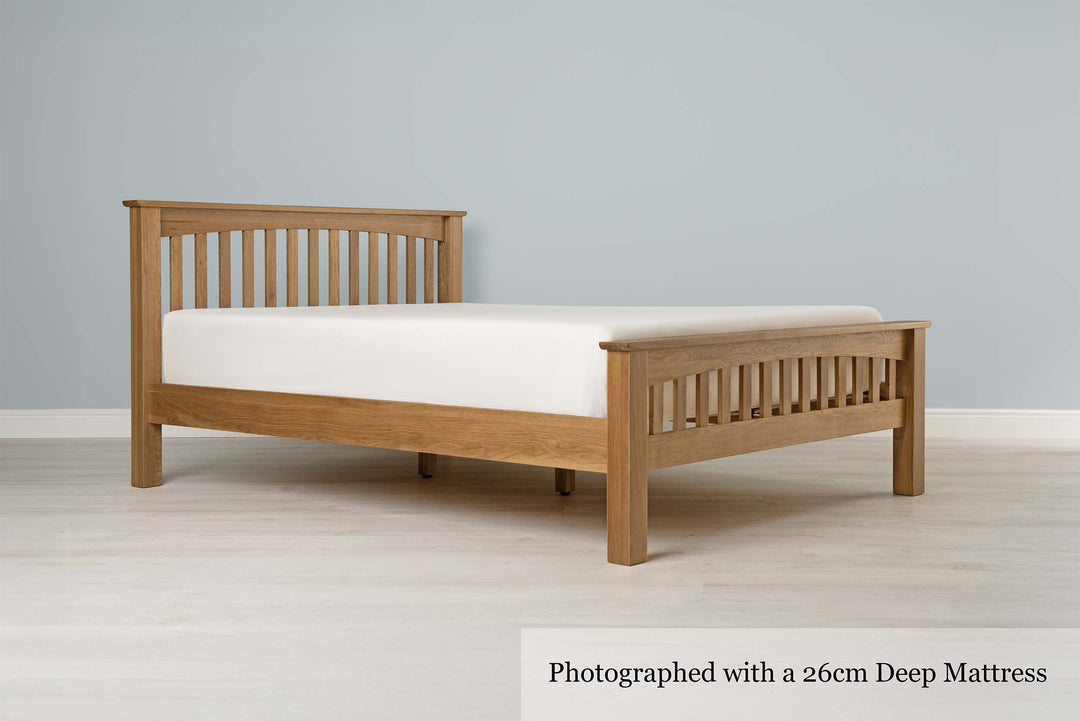 Boston Solid Natural Oak Bed Frame - 5ft King Size - The Oak Bed Store