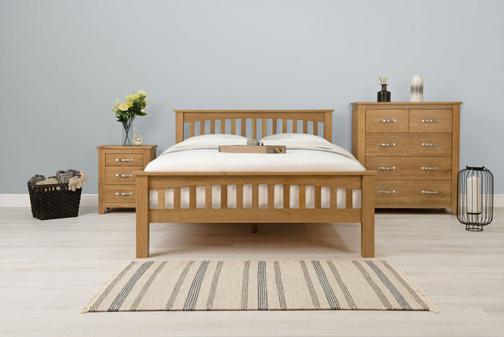 Boston Solid Natural Oak Bed Frame - 5ft King Size - The Oak Bed Store