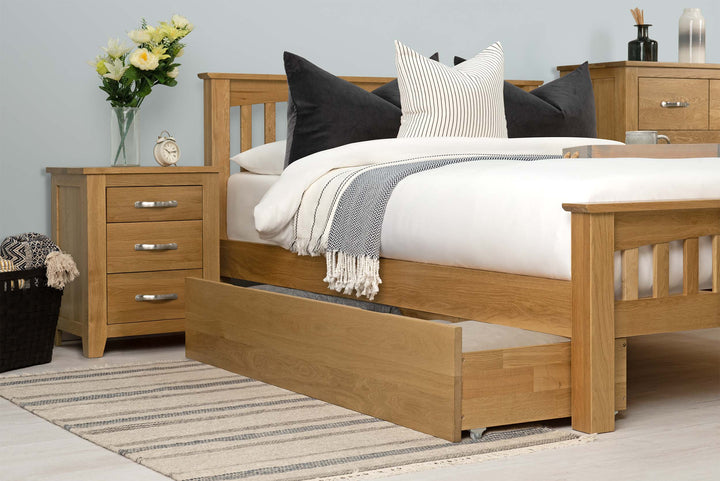 Boston Solid Natural Oak Bed Frame - 6ft Super King - The Oak Bed Store