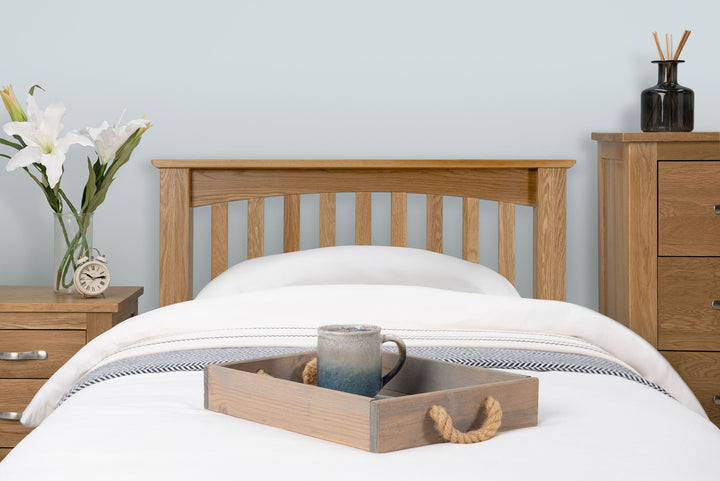 Boston Solid Natural Oak Bed Frame - Low Foot End - 3ft Single - The Oak Bed Store