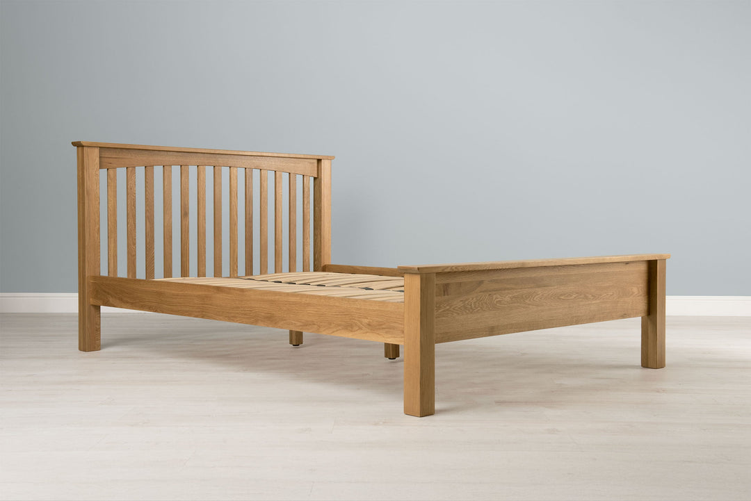 Boston Solid Natural Oak Bed Frame - Low Foot End - 5ft King Size - The Oak Bed Store