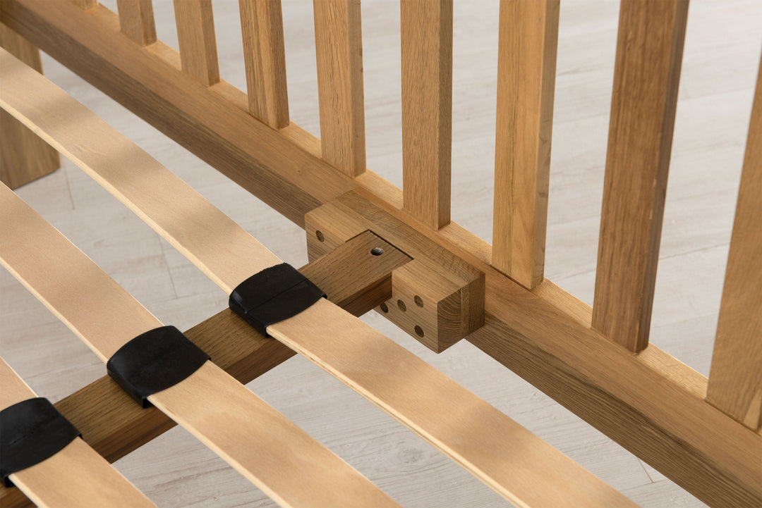 Boston Solid Natural Oak Bed Frame - Low Foot End - 6ft Super King - The Oak Bed Store