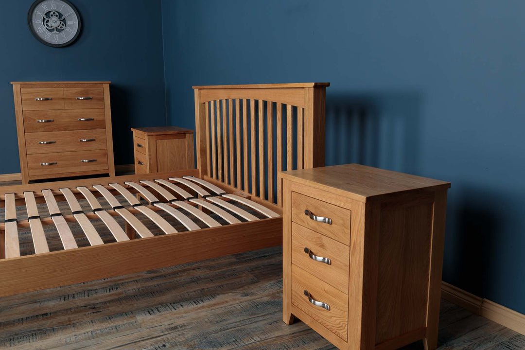 Boston Solid Natural Oak Bed Frame - Low Foot End - Various Sizes - B GRADE - The Oak Bed Store