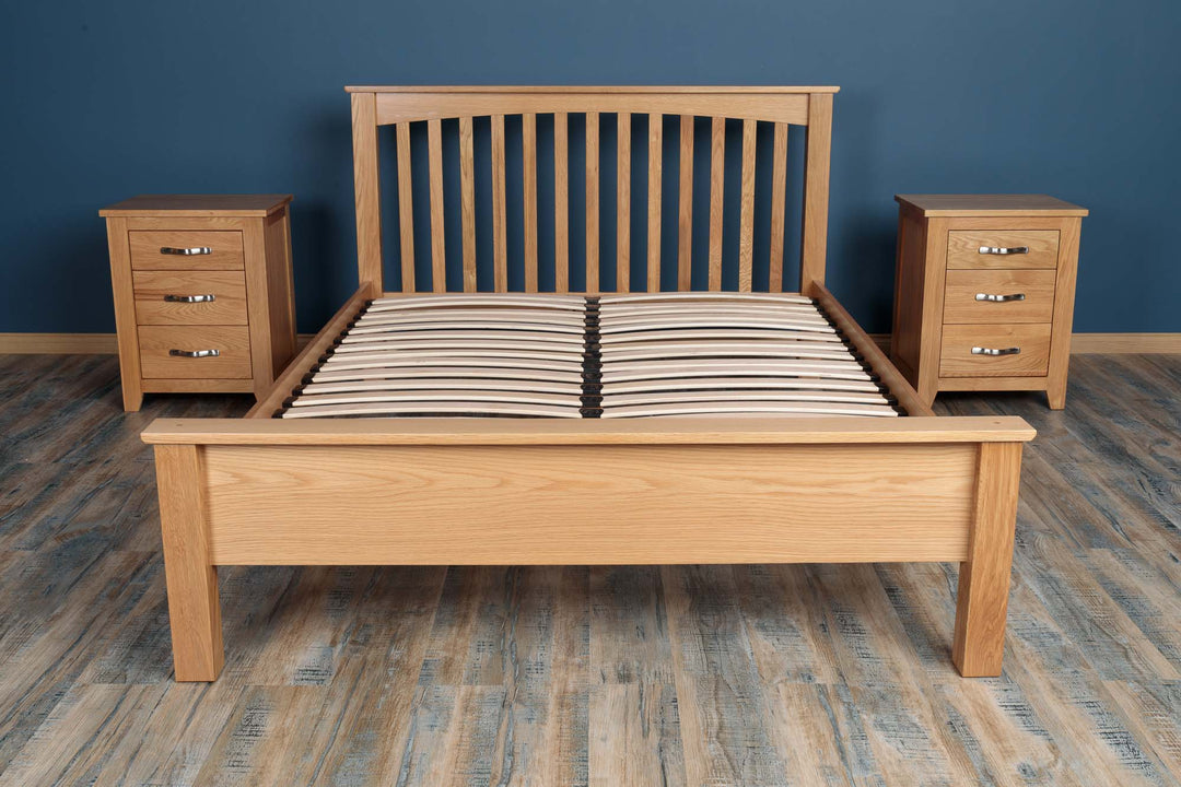 Boston Solid Natural Oak Bed Frame - Low Foot End - Various Sizes - B GRADE - The Oak Bed Store