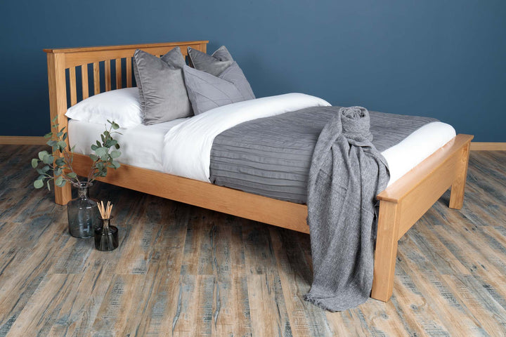 Boston Solid Natural Oak Bed Frame - Low Foot End - Various Sizes - B GRADE - The Oak Bed Store