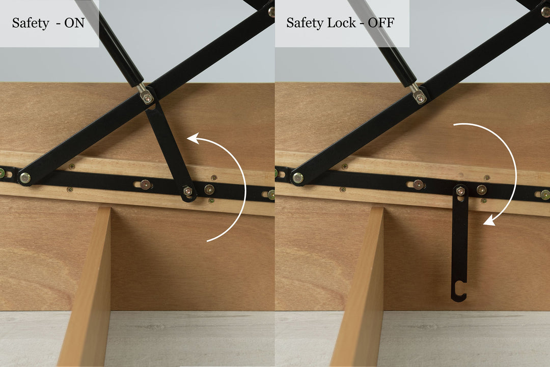 Chester Light Oak Ottoman Storage Bed Frame - 4ft6 Double - The Oak Bed Store