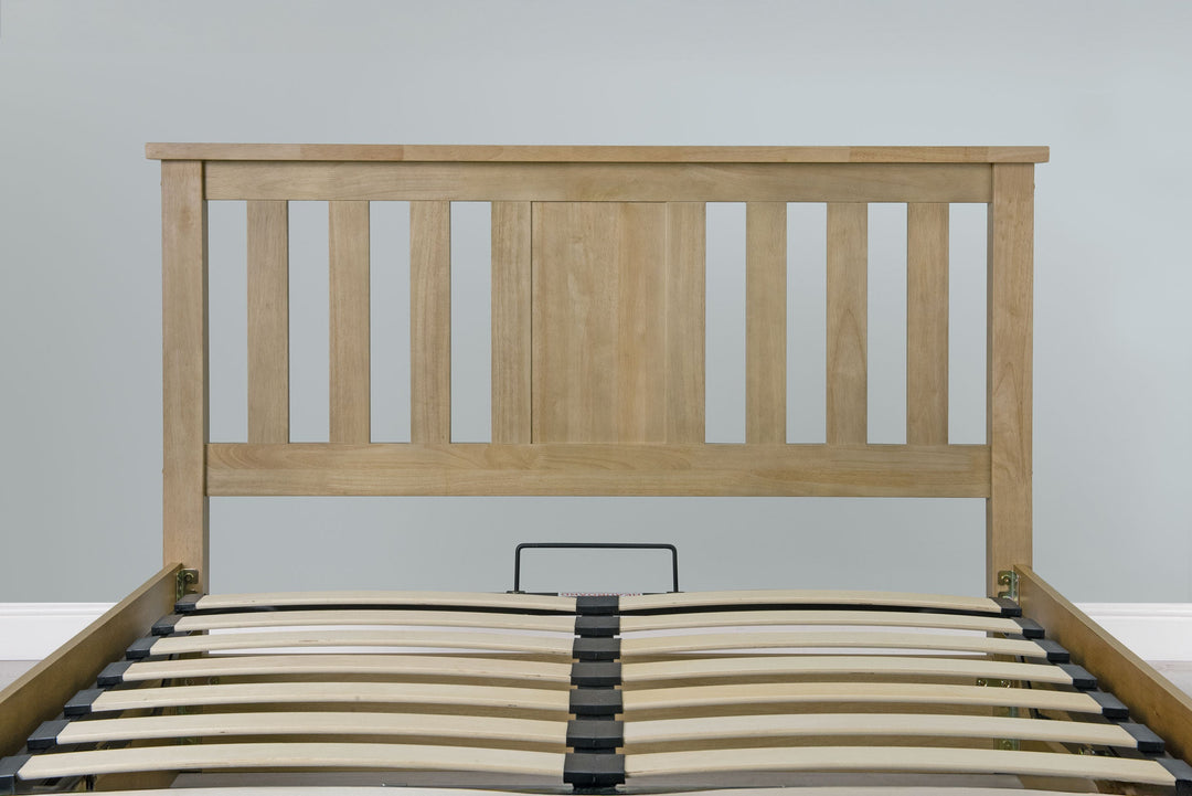 Chester Light Oak Ottoman Storage Bed Frame - 5ft King Size - The Oak Bed Store
