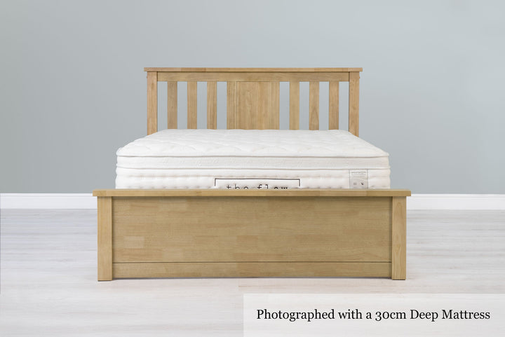 Chester Light Oak Ottoman Storage Bed Frame - 5ft King Size - The Oak Bed Store
