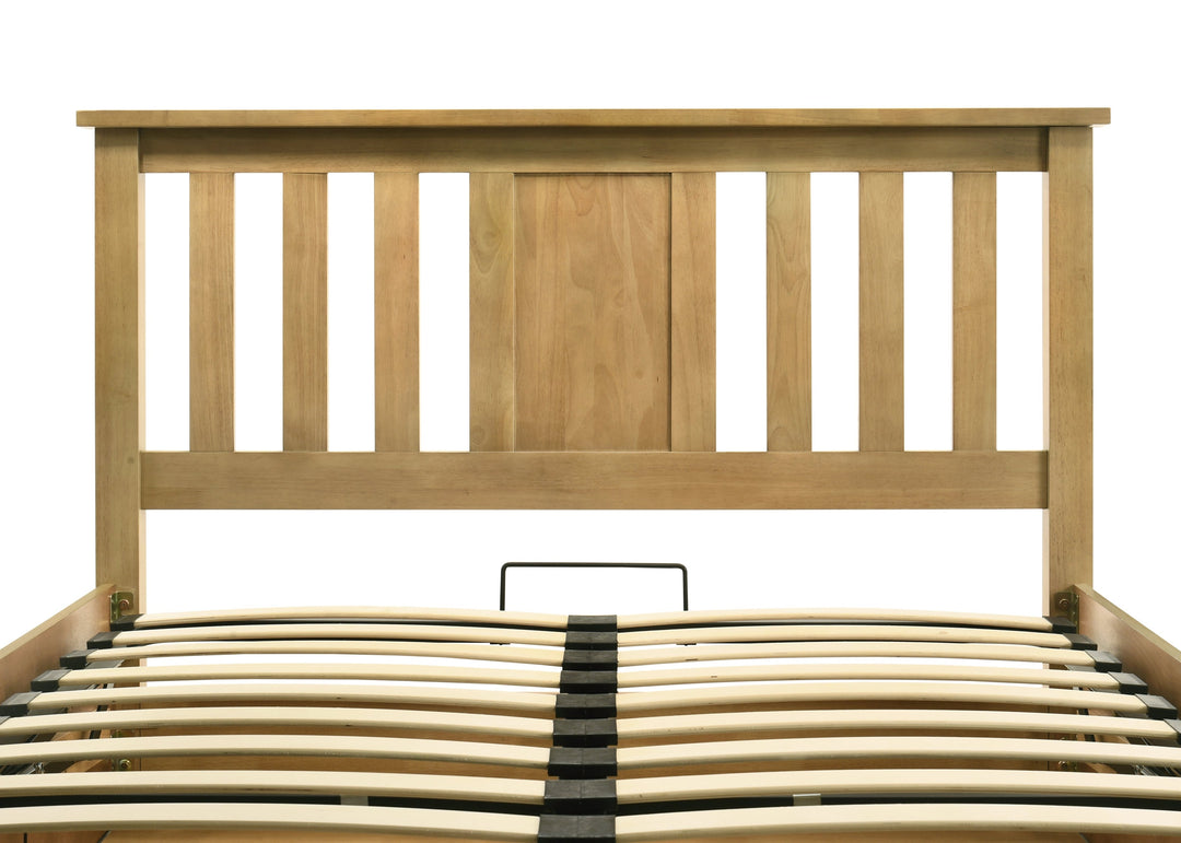 Chester Light Oak Ottoman Storage Bed Frame - 6ft Super King - The Oak Bed Store