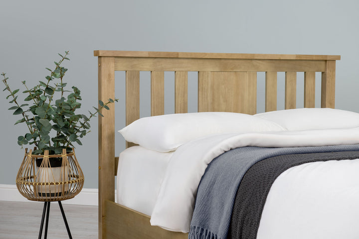 Chester Light Oak Ottoman Storage Bed Frame - 6ft Super King - The Oak Bed Store