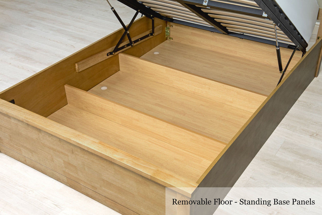 Chester Light Oak Ottoman Storage Bed Frame - 6ft Super King - The Oak Bed Store