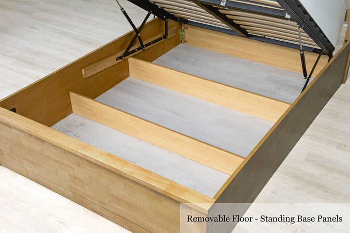 Chester Light Oak Ottoman Storage Bed Frame - 6ft Super King - The Oak Bed Store