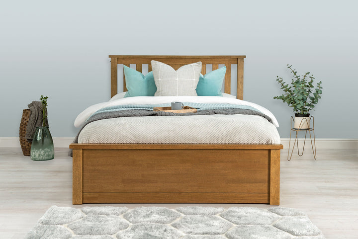 Chester Medium Oak Ottoman Storage Bed Frame - 5ft King Size - The Oak Bed Store