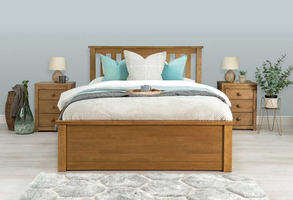 Chester Medium Oak Ottoman Storage Bed Frame - 5ft King Size - The Oak Bed Store