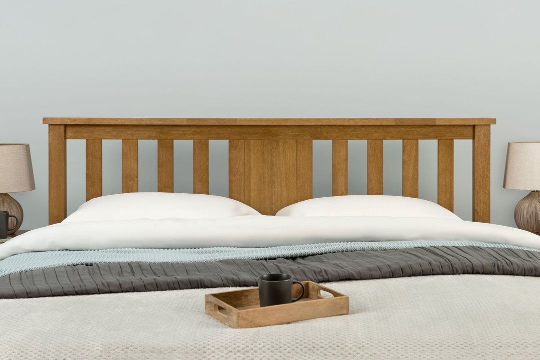 Chester Medium Oak Ottoman Storage Bed Frame - 6ft Super King - The Oak Bed Store