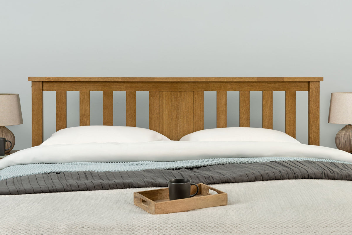 Chester Medium Oak Ottoman Storage Bed Frame - 6ft Super King - The Oak Bed Store