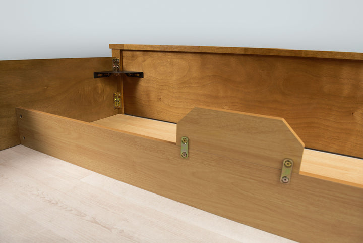 Chester Medium Oak Ottoman Storage Bed Frame - 6ft Super King - The Oak Bed Store