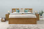 Chester Medium Oak Ottoman Storage Bed Frame - 6ft Super King - The Oak Bed Store